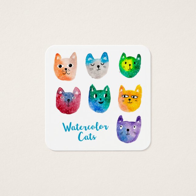 Gatos em aquarela e amigos (Frente)