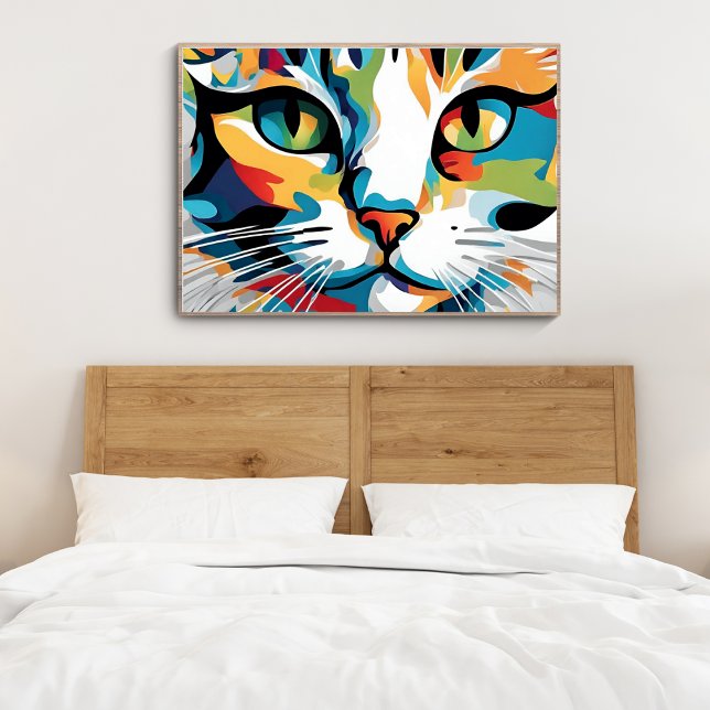 Gatos enfrentam Poster de arte moderna (Cats Face Modern Art Poster)