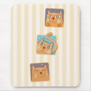 Gatos engraçados Mousepad do nariz do coração