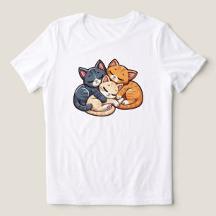 Gatos Fofo Dormindo Pilha Ilustração Gatinhos Kawa