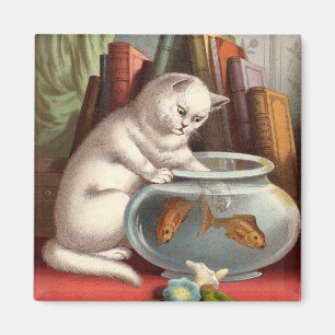 Gatos impertinentes - imã de geladeira do gato da
