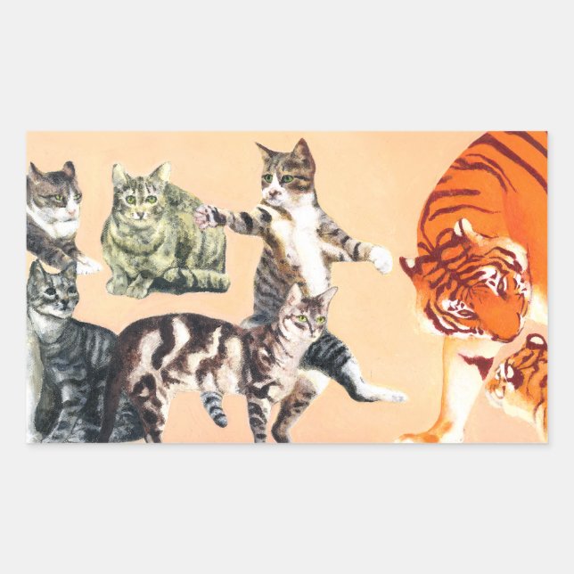 Gatos indo para jogar adesivo (Frente)