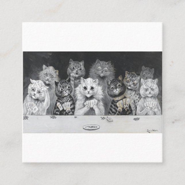 Gatos Jogando Cartões - Louis Wain (Frente)