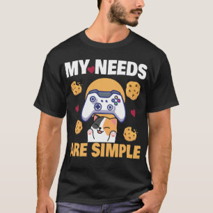 Gatos Jogando Cookies Camiseta de Gamer de Gato Jo
