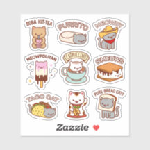 Gatos Jubby - Folha de Adesivos para Memórias de G