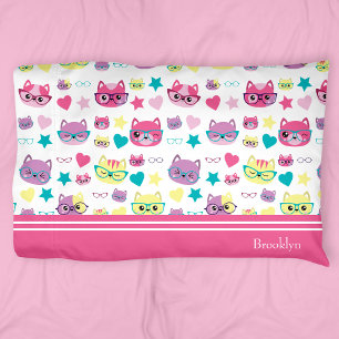 Gatos Legal De Pastel Com Padrão De Óculos, Rosa