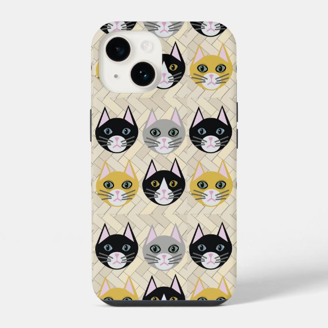 Gatos Marrom Bege Xadrez (Verso)