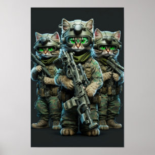 Gatos Militares de poster Art
