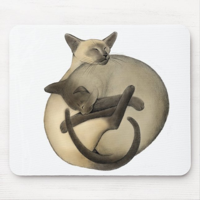 Gatos Mousepad do amor de Yin Yang (Frente)