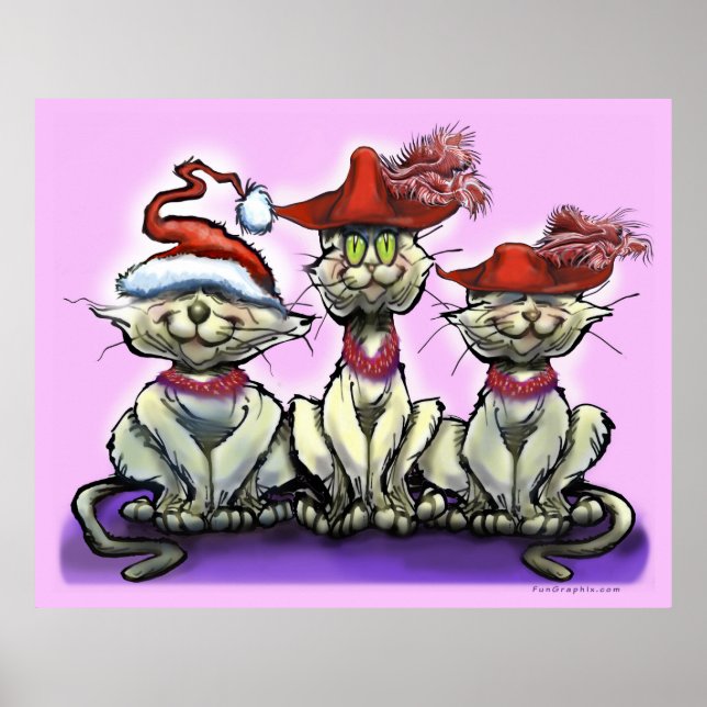 Gatos na Poster de chapéus engraçados (Frente)