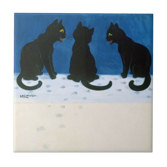 Gatos Negros na Neve, Louis Wain (Frente)