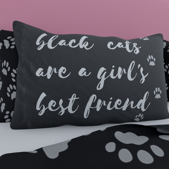Gatos Negros são a melhor citação engraçada da gar (Black cats are a girl's best friend. Fun gift for your black cat to sleep on)