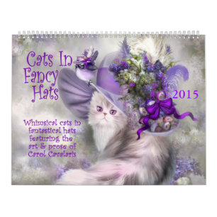 Gatos no calendário extravagante 2015 da arte dos