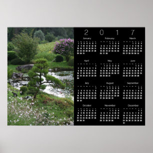 Gatos no Poster do calendário do jardim 2017