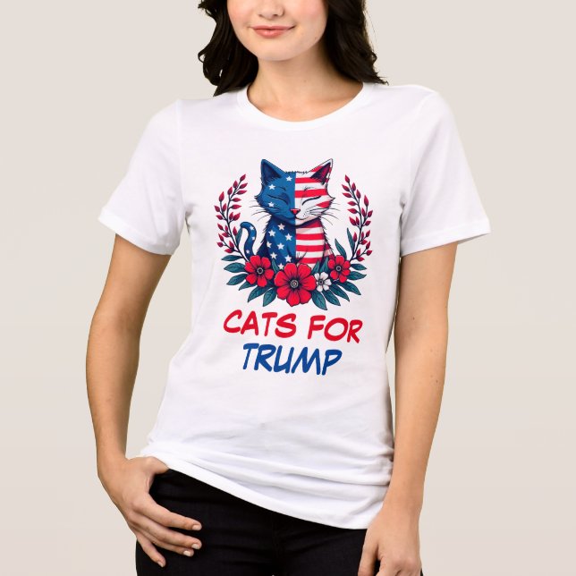 Gatos pelo Patriota Trump American Flag Red Flower (Frente)