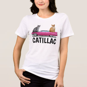 GATOS PINK CATILLAC CAMISETAS CLÁSSICAS DE CARRO