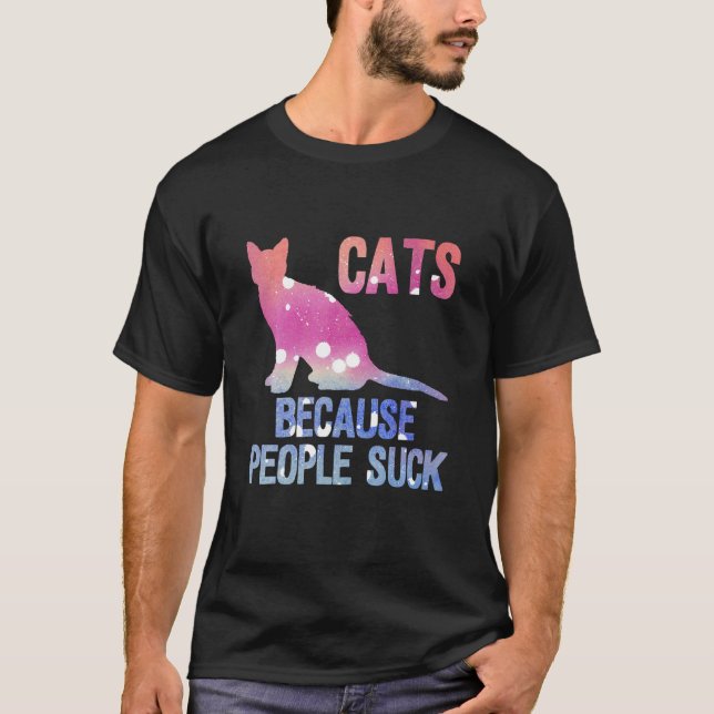 Gatos porque pessoas não prestam camisa (Frente)