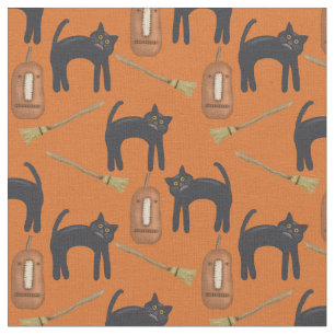 Gatos primitivos e Abóboras, Tecido de Halloween