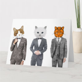 GATOS QUE VESTEM UM GRANDE CARTÃO DE NASCIMENTO