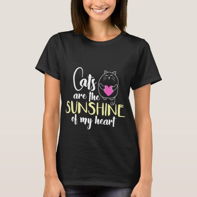 Gatos são o Sol da Minha Camisa do Coração (Frente)