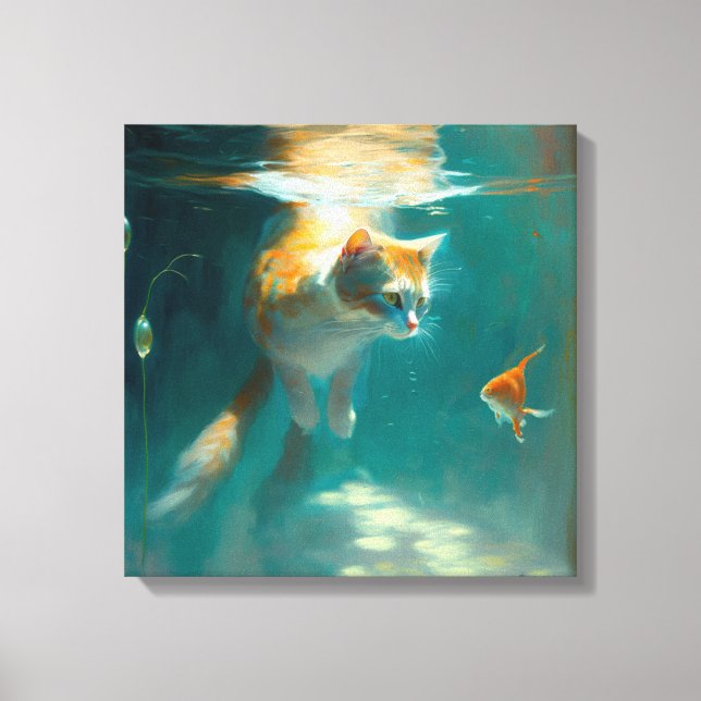 Gatos Submarinos Peixes - Canvas (Frente)