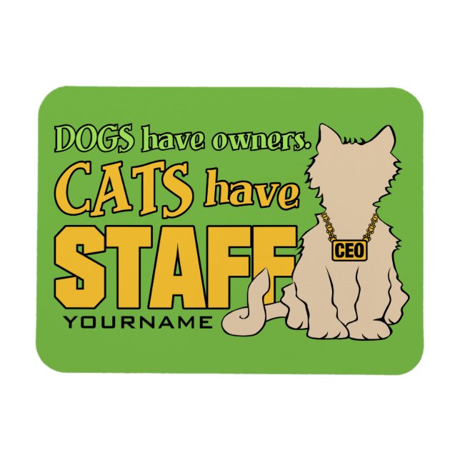 GATOS TÊM ímã personalizado FUNCIONARIOS (Horizontal)