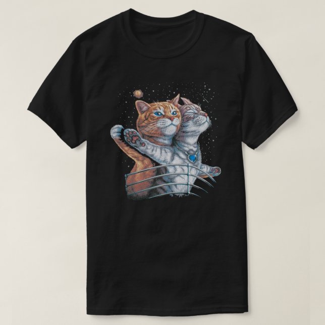 Gatos titânicos - presentes engraçados Camiseta Es (Frente do Design)