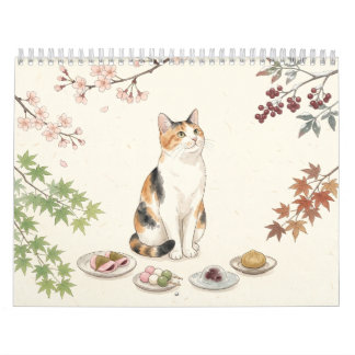 Gatos Wagashi Japoneses – Calendário de Parede de