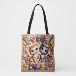 Gatos Whimséricos e Bolsa Floral