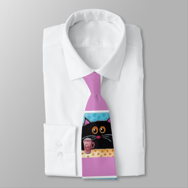 Gatos Whimsic Gravatas de Designer Masculinos (Amarrado)