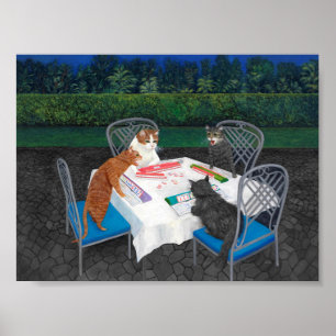 Gats tocando Poster Mahjong