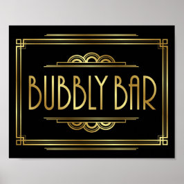 Gatsby Art Deco BUBBLY - Sinal de BAR Impressão