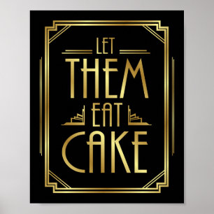 Gatsby Art Deco DEIXA-OS COMER Impressão de Sinal 