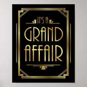 Gatsby Art Deco É Um Grande Impressão de Sinal de