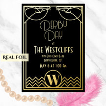 Gatsby Art Deco Horse Derby Party Black