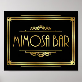 Gatsby Art Deco MIMOSA - Sinal de BAR Impressão