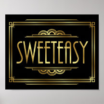 Gatsby Art Deco SWEETEASY Sinal Impressão