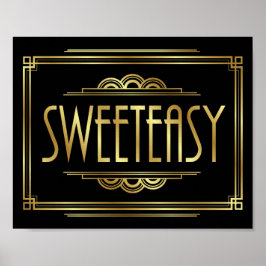 Gatsby Art Deco SWEETEASY Sinal Impressão