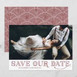 Gatsby Art Deco Typografia Red Salve a Data