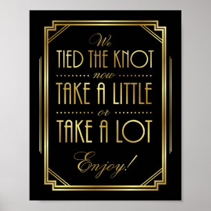 Gatsby Art Deco WEDDING TREATS Sinal Impressão