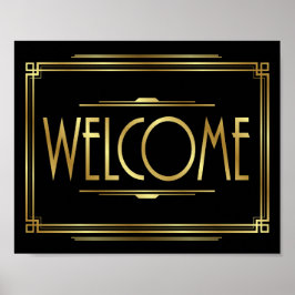 Gatsby Art Deco WELCOME - Sinal Impressão