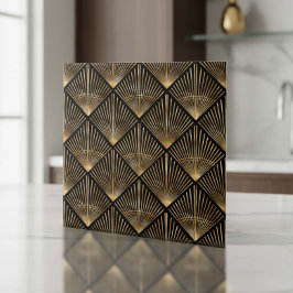 Gatsby Gold Art Deco Padrão de Leque ID1188