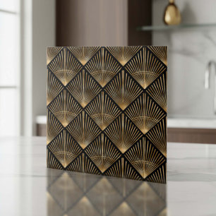 Gatsby Gold Art Deco Padrão de Leque ID1188
