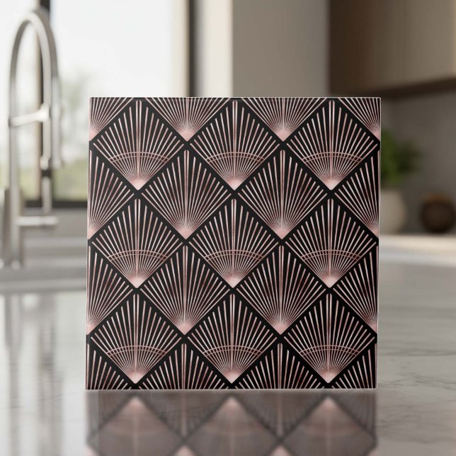 Gatsby Rose Gold Art Deco Fan Pattern ID1188 (Criador carregado)