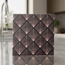 Gatsby Rose Gold Art Deco Padrão de Ventoinha ID11