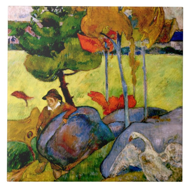 Gauguin - Breton Boy em uma paisagem (Frente)