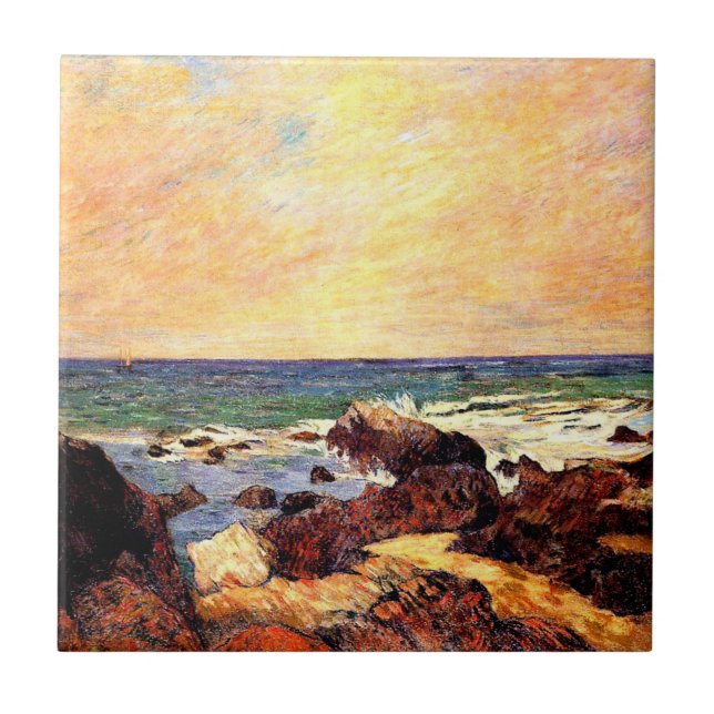 Gauguin - Rochas e Mar, arte refinado, (Frente)