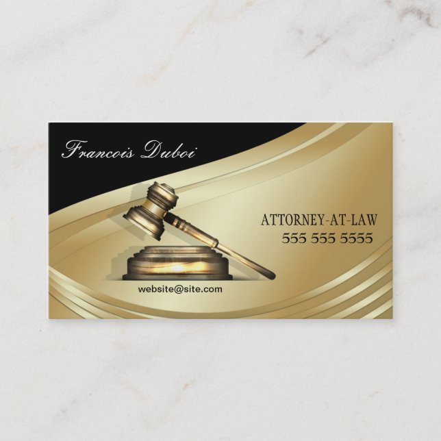 Gavel Lawyer Attorney Law Firme Cartão de visita (Frente)