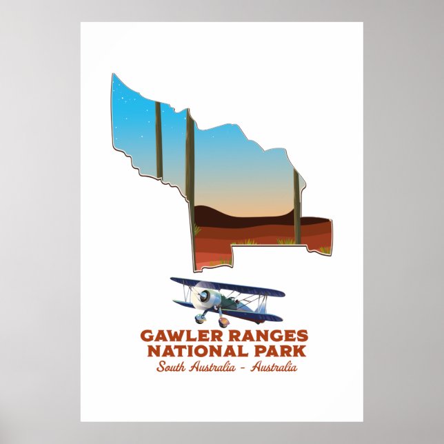 Gawler ranges travel poster map (Frente)