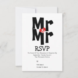 Gay Casamento RSVP Bold Sr. e Sr. Personalizado